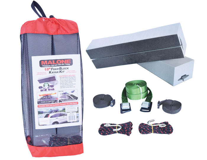 Malone Deluxe Kayak Carrier with Tie-Downs - Foam Block Style - 18