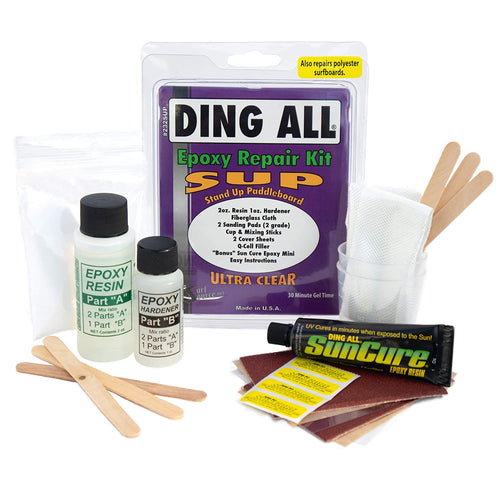 Ding All Super Stand Up Paddle Board (SUP) Epoxy Repair Kit with a Superior, Eco-Friendly and Non Yellowing Formula for Small to Medium Ding Repairs